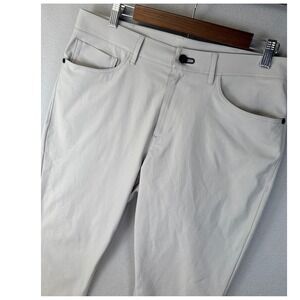 Public Rec Mens Beige Athletic Fit Flat Front Performance‎ Pants 32x28 Golf Work